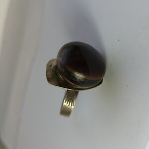 🖤 Black Bean Seed Pod Alpaca Ring size 9 Vintage Hippie